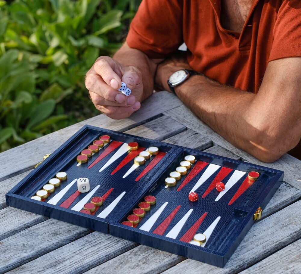Leather Travel Magnetic Backgammon Set | Pickett London