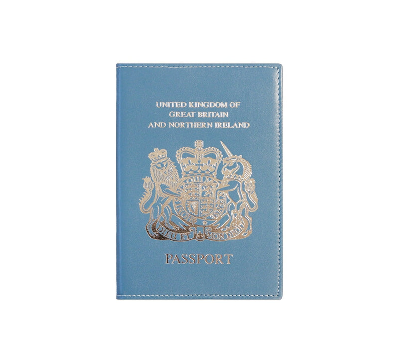 UK Passport Cover Travel Accessories Pale Blue 