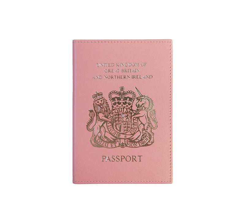 UK Passport Cover Travel Accessories Pale Pink 