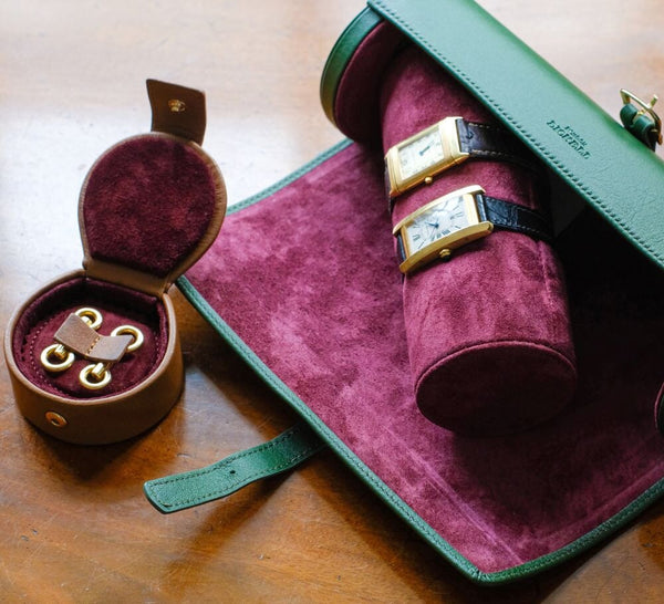 Watch Roll With Mini Cufflink Box Jewellery & Cufflink Boxes 