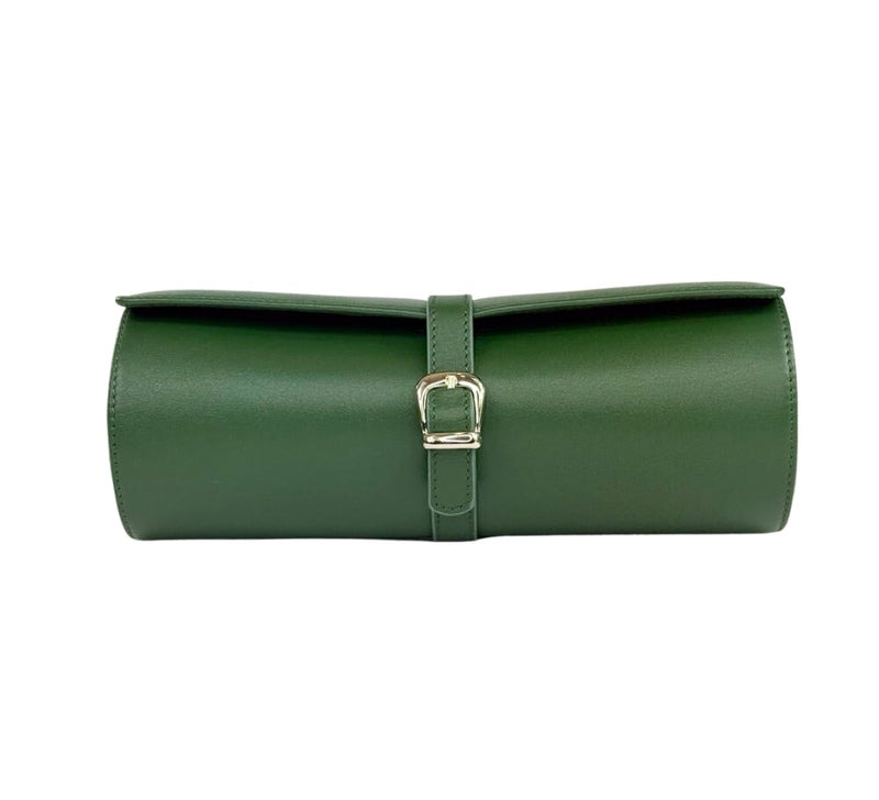 Watch Roll With Mini Cufflink Box Jewellery & Cufflink Boxes Moss Green 
