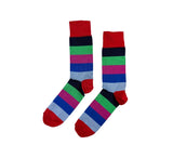 Wide Multicoloured Stripe Socks Textiles Red 
