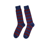 Coloured Striped Socks Textiles Navy / Burgundy 