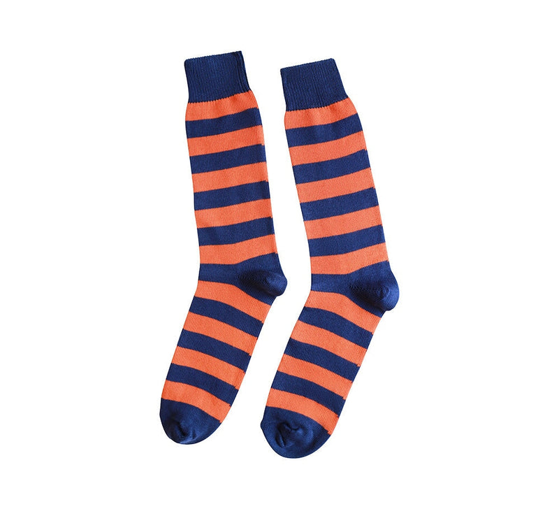 Coloured Striped Socks Textiles Navy / Orange 