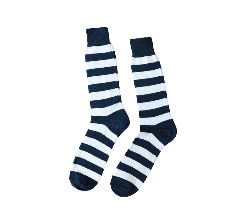 Coloured Striped Socks Textiles Navy / White 