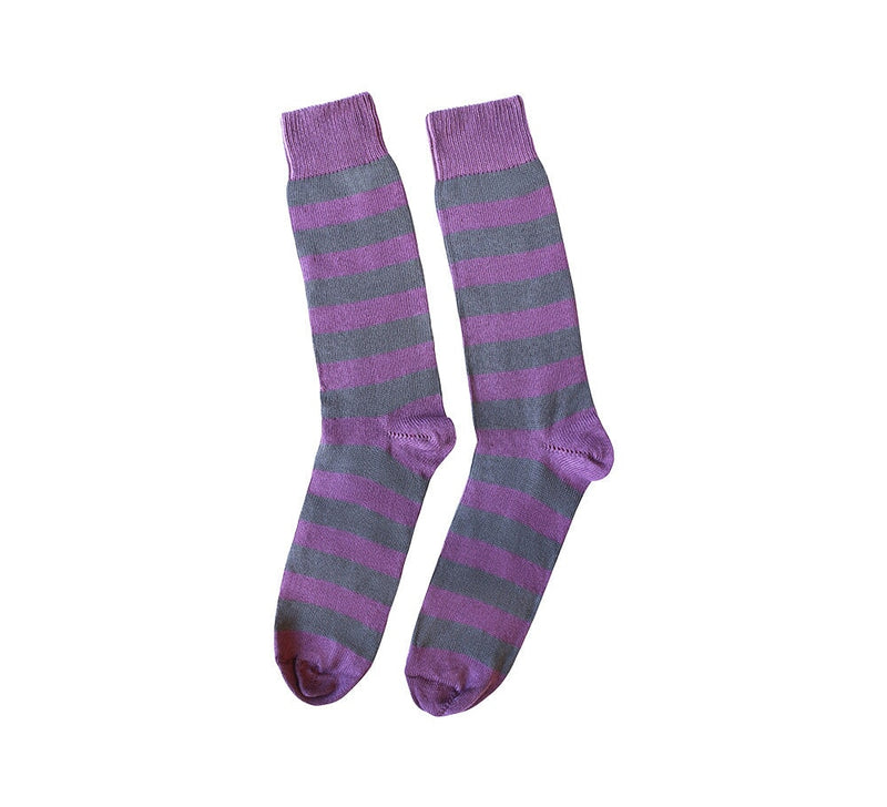 Coloured Striped Socks Textiles Purple / Grey 