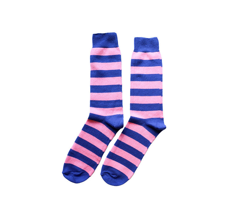 Coloured Striped Socks Textiles Royal Blue / Pink 