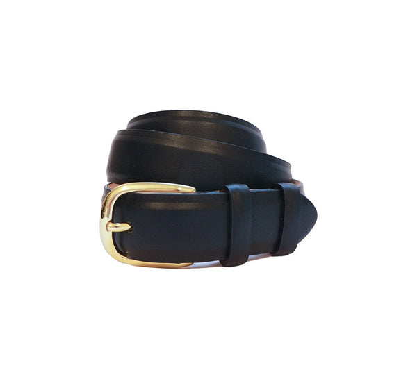 Feather Edge Leather Belt Belt Black / Gilt 32 