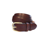 Feather Edge Leather Belt Belt Brown / Gilt 32 