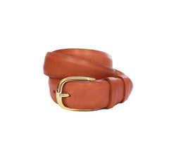 Feather Edge Leather Belt Belt Tan / Gilt 32 