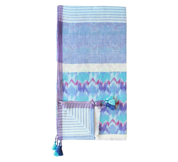 Firenze Cotton Shawl Pashmina & Scarves Blue 