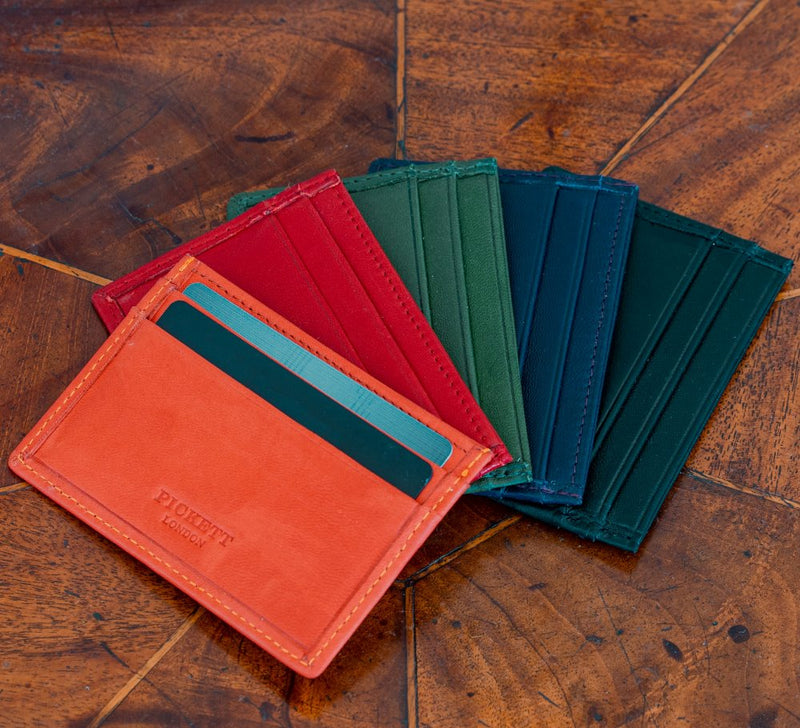 Leather Card Case | Pickett London Moss Green Lambskin
