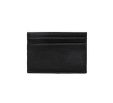 Flat Card Case Credit Card Case Black Lambskin 