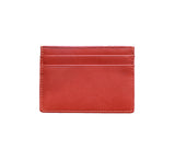 Flat Card Case Credit Card Case Orange Lambskin 