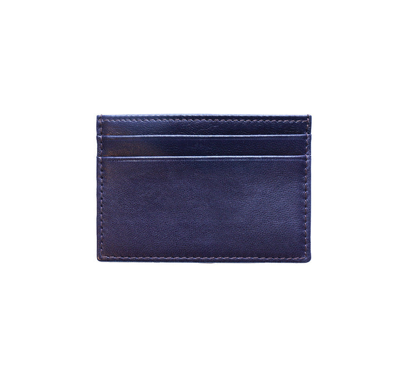 Flat Card Case Credit Card Case Purple Lambskin 