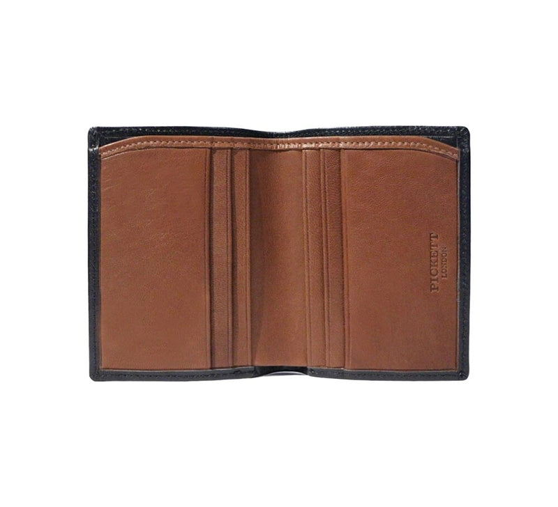 Folding Credit Card Case With Note Section Credit Card Case Chestnut Calf/Lambskin 