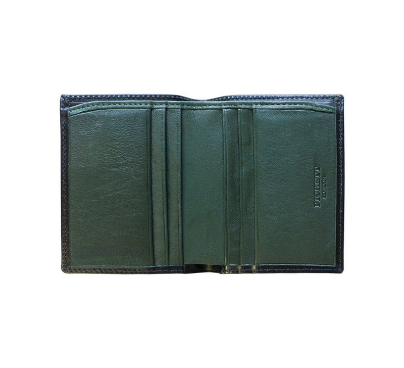 Folding Credit Card Case With Note Section Credit Card Case Dark Green Calf/Lambskin 