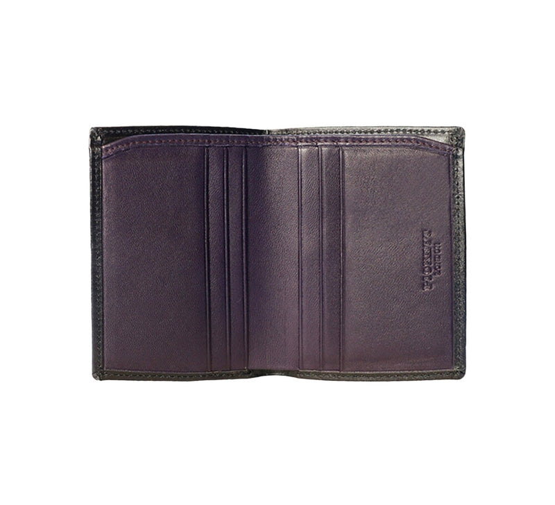 Folding Credit Card Case With Note Section Credit Card Case Purple Calf/Lambskin 