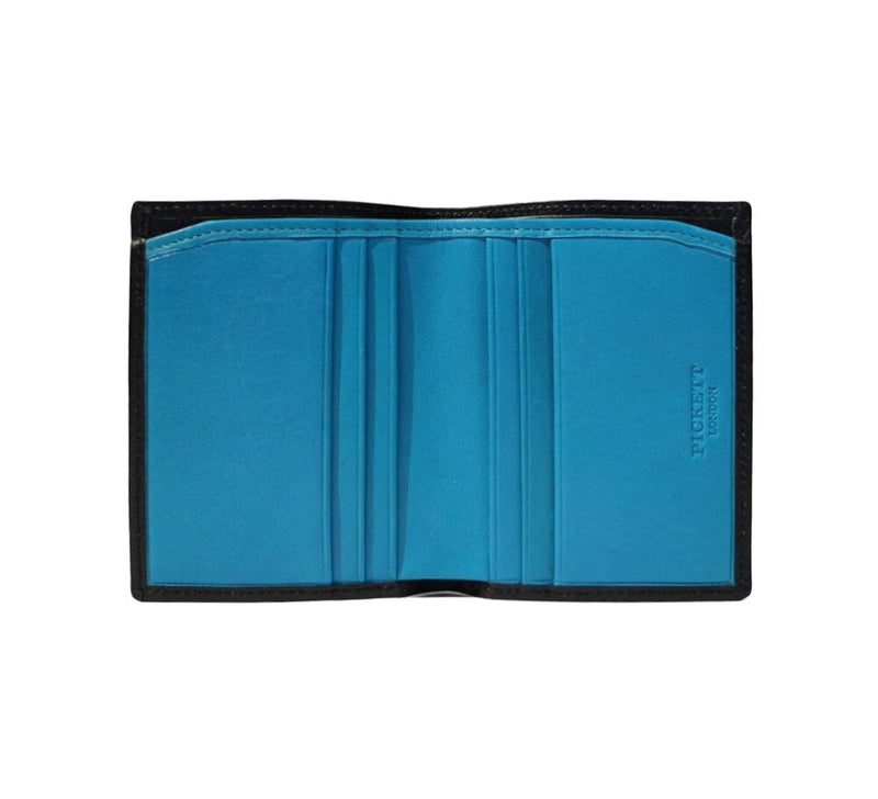 Folding Credit Card Case With Note Section Credit Card Case Turquoise Calf/Lambskin 