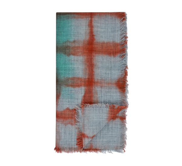 Grid Wool Stole Pashmina & Scarves Green 