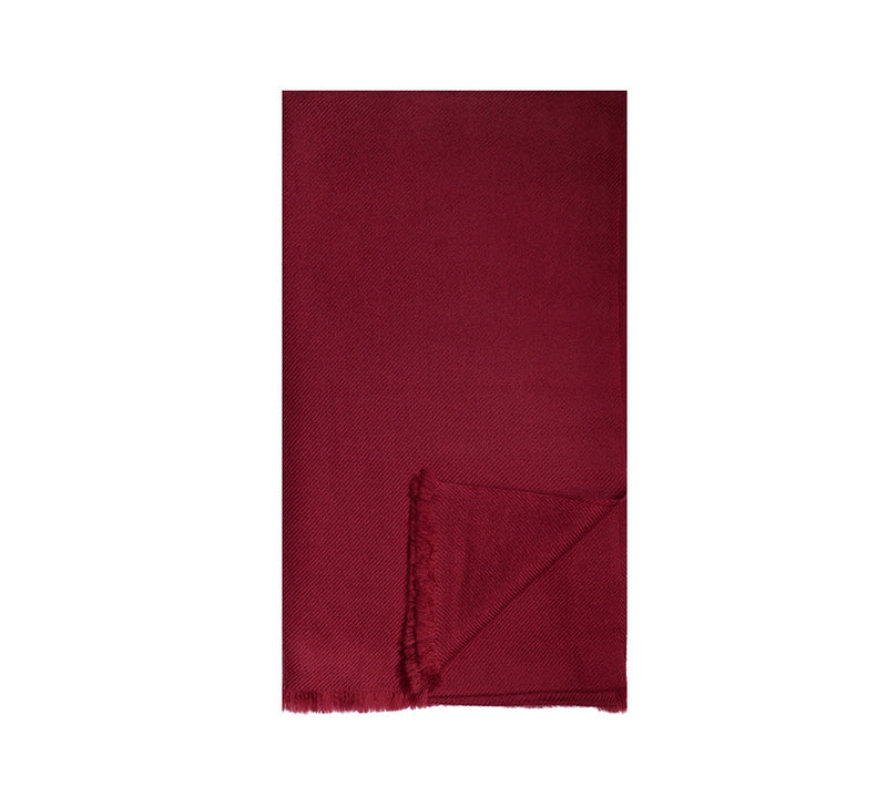 Handwoven Wool Blend Stole Pashmina & Scarves Burgundy 