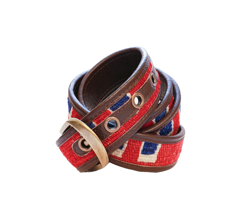 Kilim Belt Belt Dark Red 