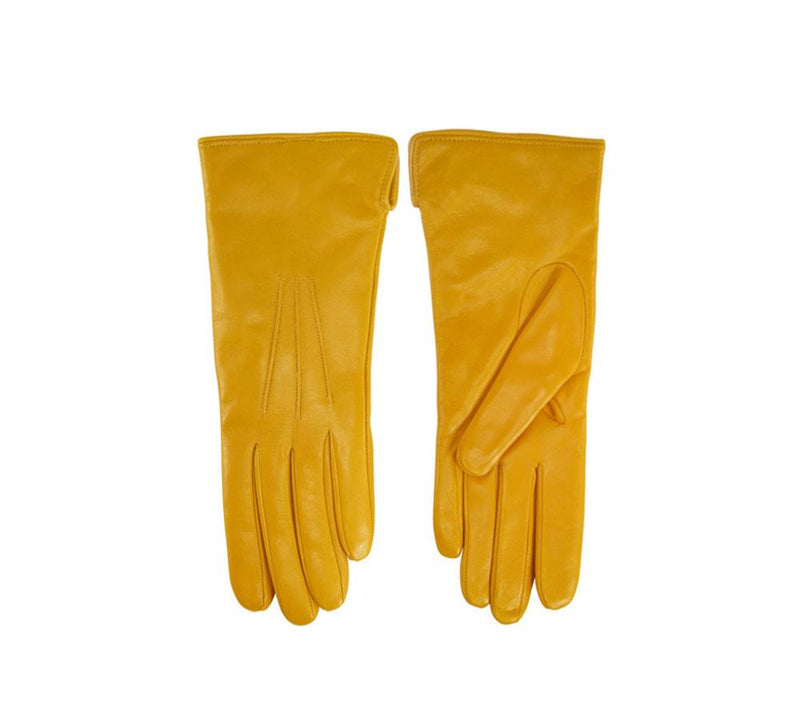 Ladies mustard 2024 leather gloves