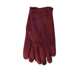 Ladies Cashmere Lined Suede Gloves Gloves Burgundy 6.5 