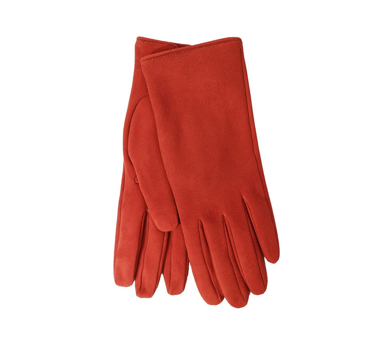 Ladies Cashmere Lined Suede Gloves Gloves Orange 6.5 