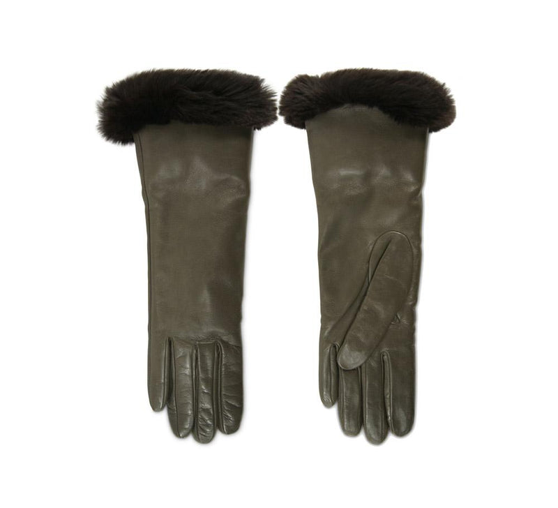 Ladies Fur Cuff & Cashmere Lined Gloves - Pickett London
