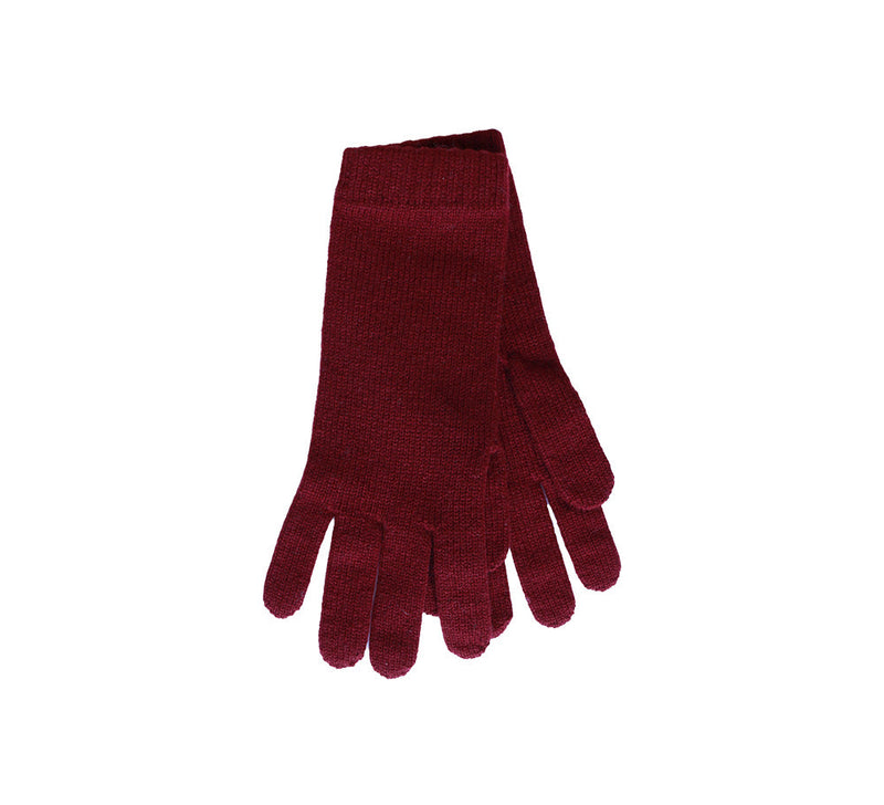 Ladies Long Cashmere Gloves Textiles Burgundy 