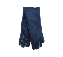 Ladies Sheepskin Gloves Gloves Blue 6.5 