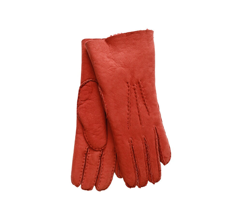 Ladies Sheepskin Gloves Gloves Red 6.5 