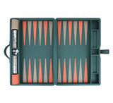 Large Backgammon Set Games Dark Green / Orange / Taupe 