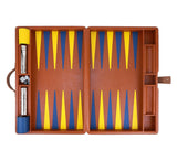 Large Backgammon Set Games Tan / Blue / Yellow 