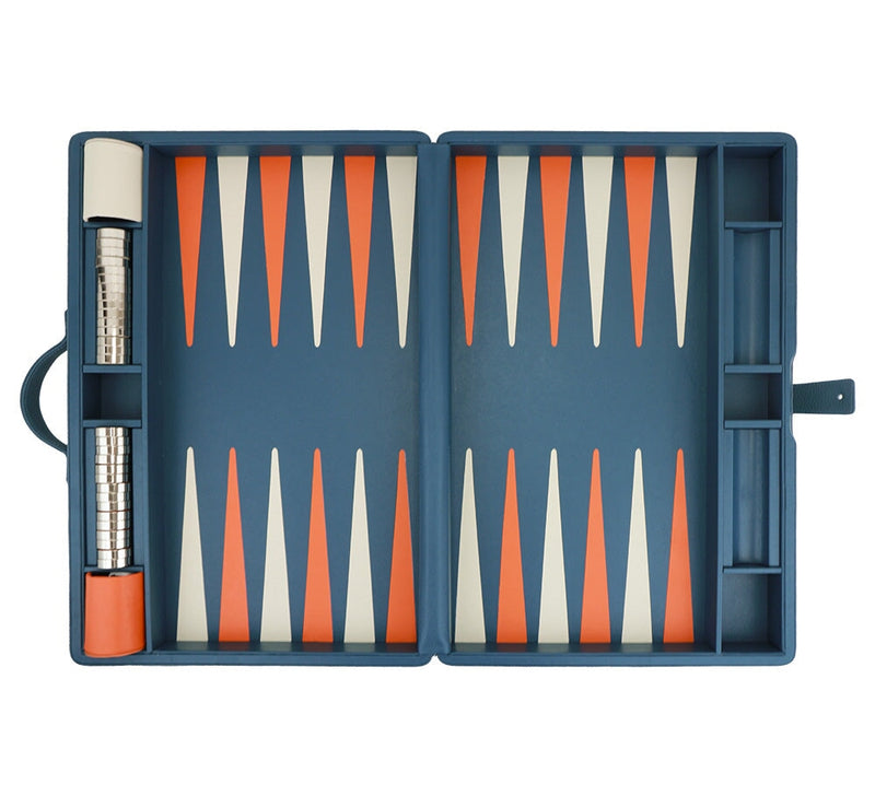 Large Backgammon Set Games Teal / Orange / White 