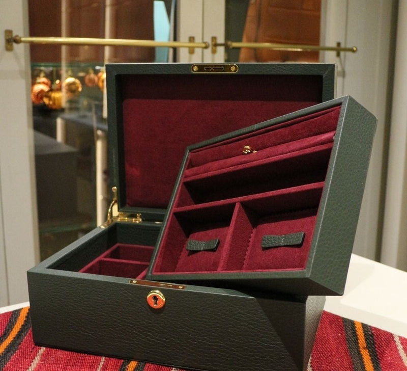 Premium Leather Jewelry Box & Travel Case - Lockable Jewelry