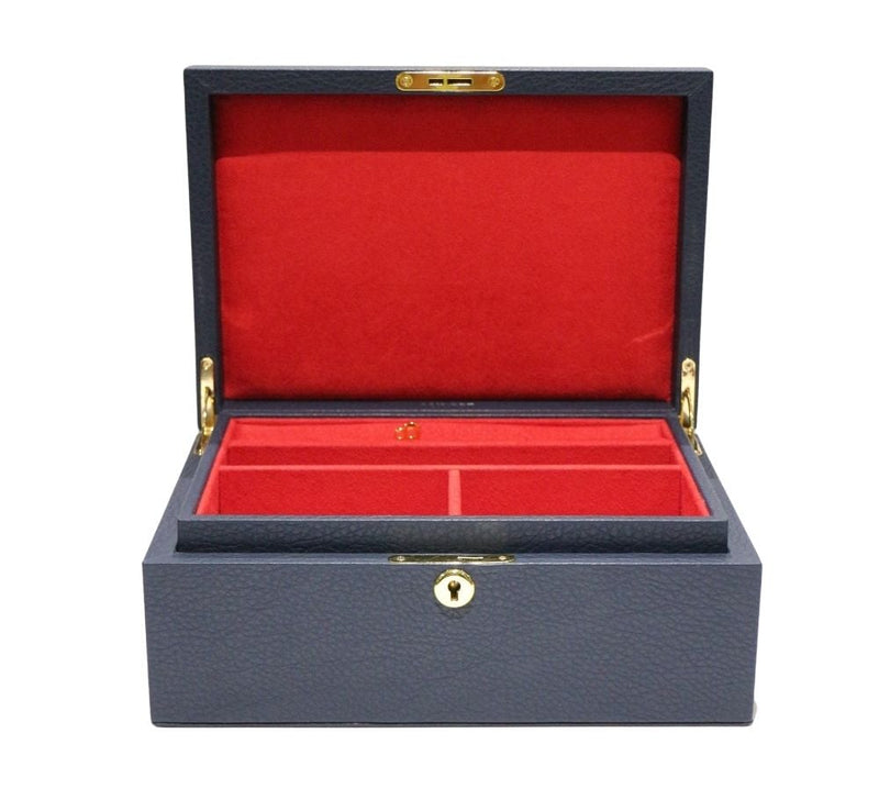 Medium Lockable Jewellery Box Jewellery & Cufflink Boxes Navy 