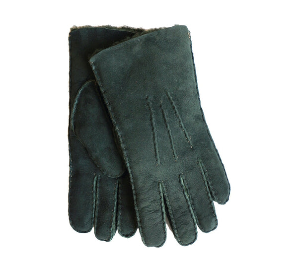 Men's Shearling Sheepskin Gloves Gloves Dark Green 8 