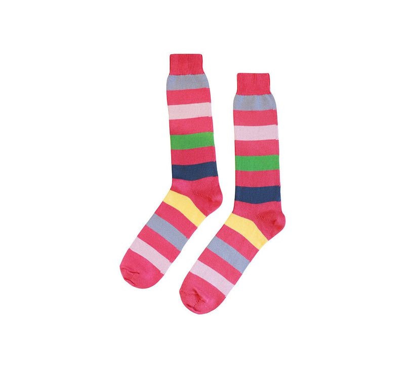 Multicoloured Thick Stripe Socks Textiles Pink 
