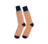 Narrow Two Tone Hoops Socks Textiles Orange / Sand 