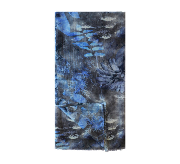 Nocturnal Garden Stole Pashmina & Scarves Blue 