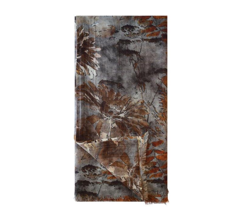 Nocturnal Garden Stole Pashmina & Scarves Brown 