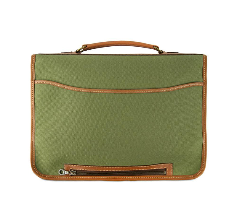 One Pocket Buckle Canvas Briefcase - Pickett London