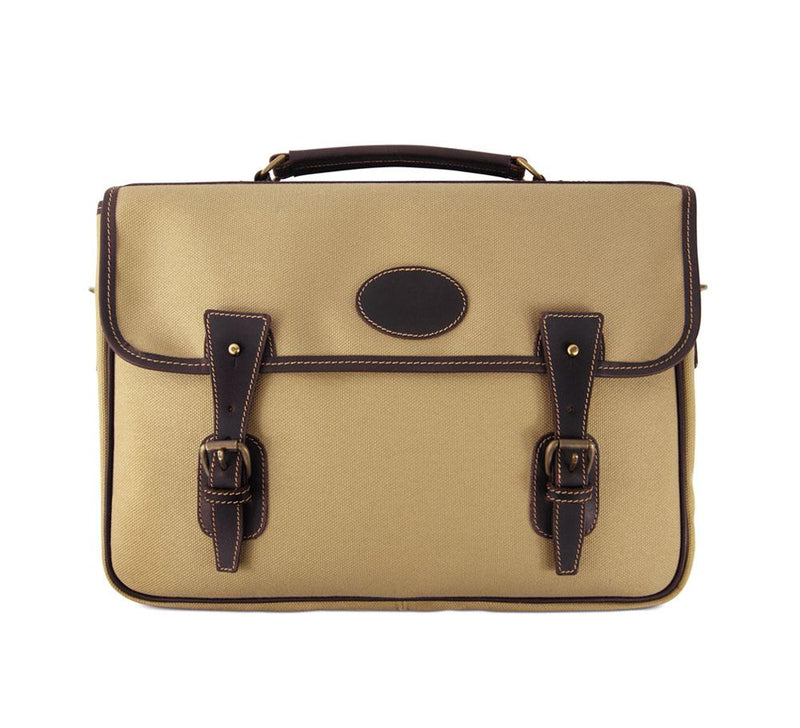 One Pocket Buckle Canvas Briefcase - Pickett London