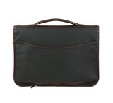 One Pocket Buckle Waxed Canvas Briefcase - Pickett London