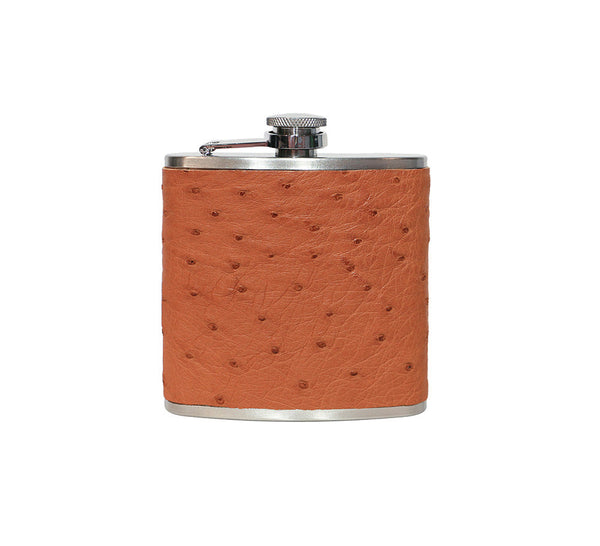 Ostrich 6oz Hip Flask Travel Accessories Tan 