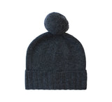 Pure Cashmere Pom Pom Hat Textiles Charcoal 