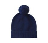 Pure Cashmere Pom Pom Hat Textiles Navy 