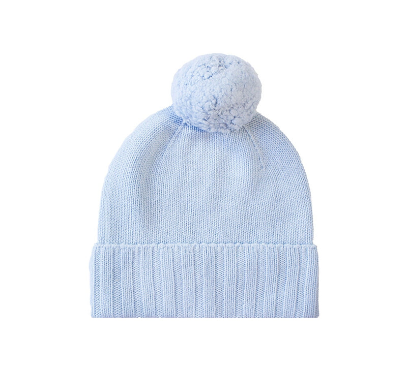 Pure Cashmere Pom Pom Hat Textiles Pale Blue 